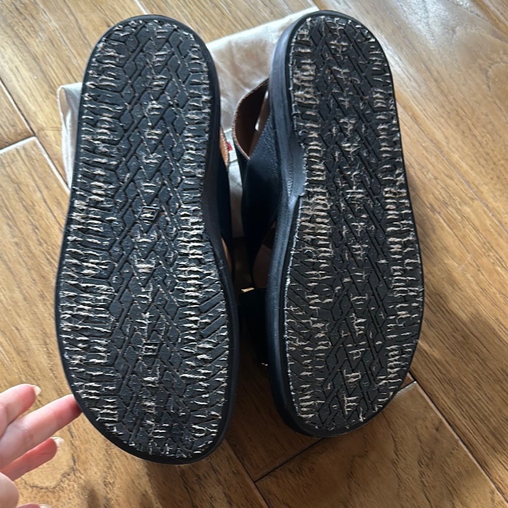 Auth. Marni black leather Fussbett sandal - Picture 5 of 7
